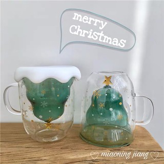 Ly thủy tinh hai lớp kiểu giáng sinh nhật bản 3d