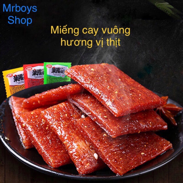 [Mã 77FMCGSALE1 giảm 10% đơn 250K] 2 Miếng cay vuông ép hương vị thịt miếng cay cay thơm ngon đặc sản đồ ăn vặt cay