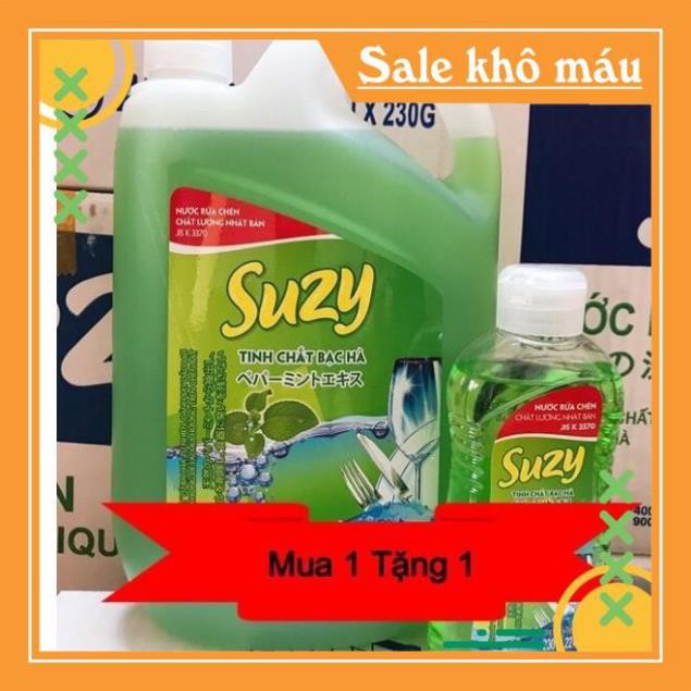 HG2810 (MUA 1 Tặng 1) Nước rửa chén Suzy can 2,1kg có vòi nhấn - Công nghệ Nhật Bản.