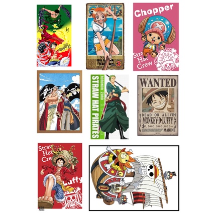 Bộ 40 Sticker hình dán ONE PIECE, sticker pvc, decal dán laptop