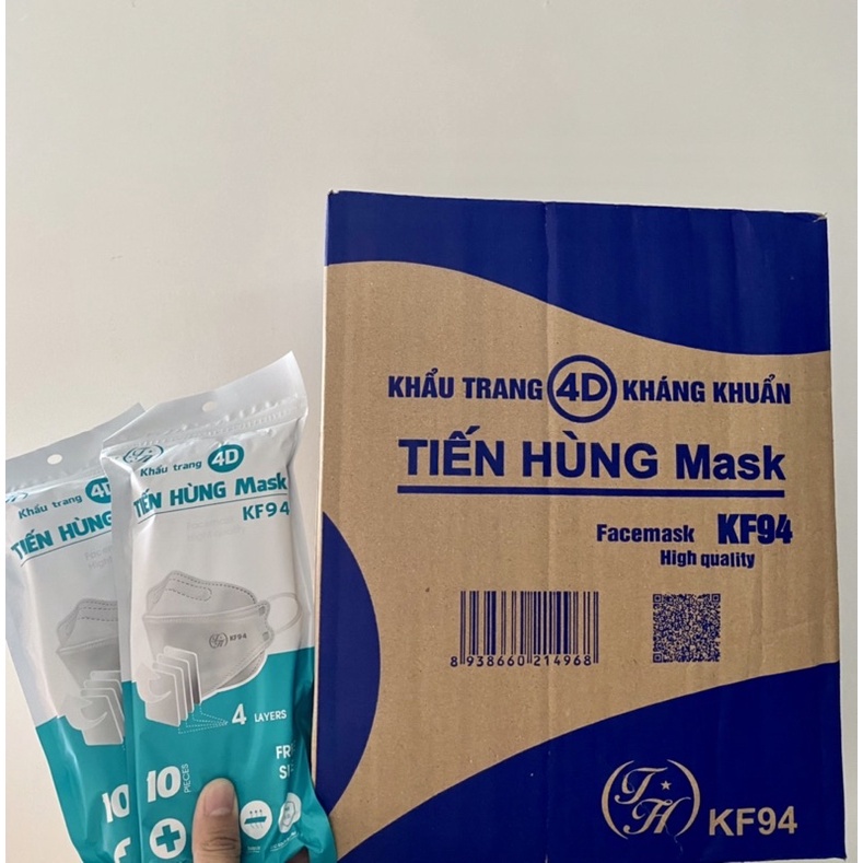 Khẩu trang kf94 tTIẾN HÙNG Mask một thùng 300c mix màu chính hãng Công nghệ hàn quốc