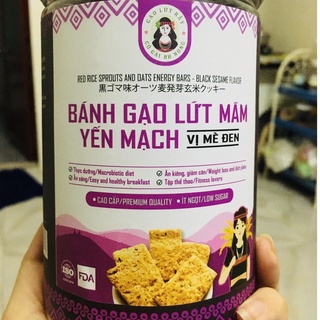 Bánh Mầm Gạo Lứt BHNong Thực Dưỡng, Bánh Ăn kiêng Mầm Yến Mạch Gạo Lứt Ít Ngọt Hộp 250gr