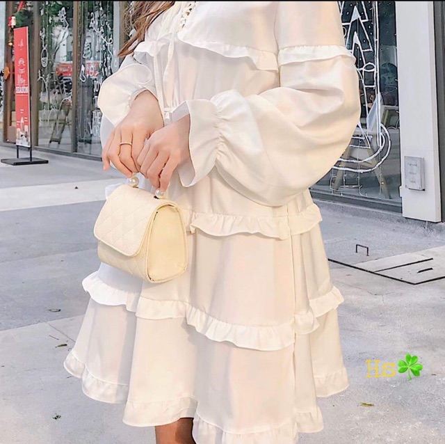 [Mã WASTGO hoàn 10% xu đơn 99k] VÁY TẦNG CỔ BÈO DÂY NƠ HSU1 | BigBuy360 - bigbuy360.vn