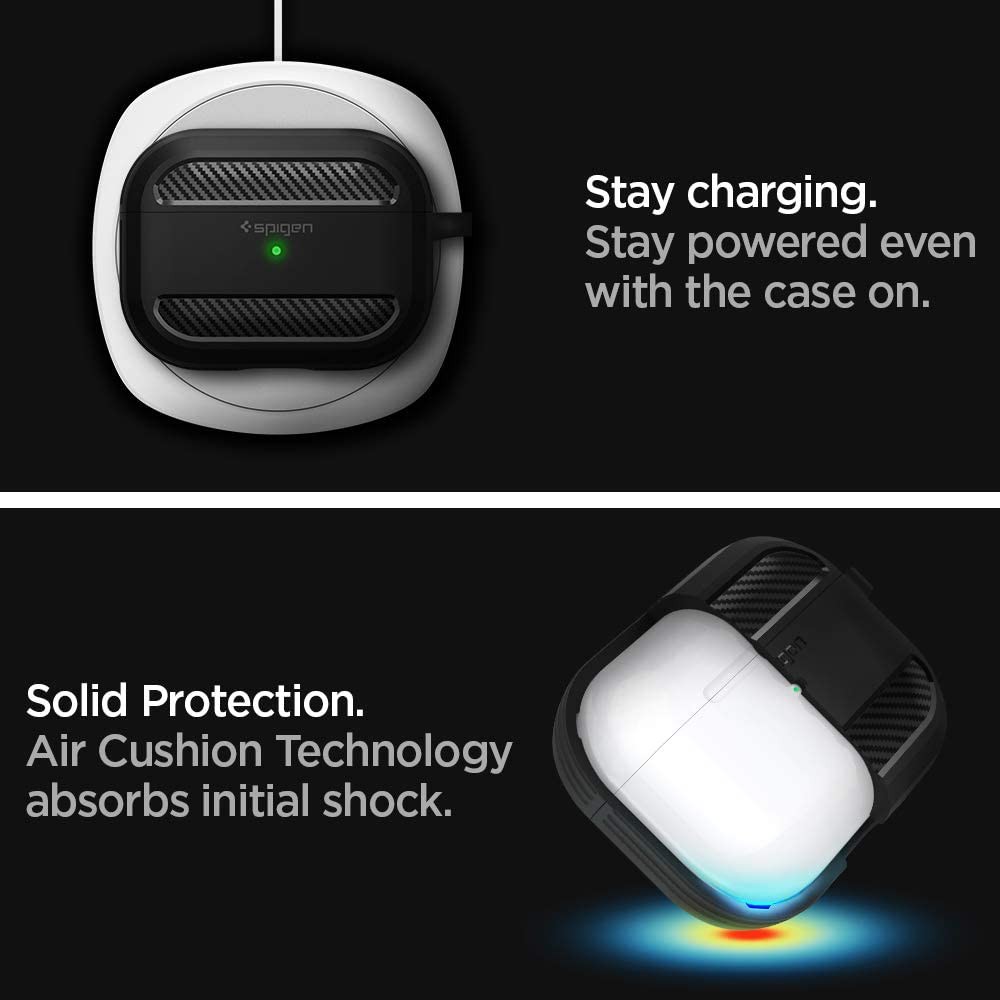 Vỏ Ốp Bảo Vệ AirPods Pro Spigen Rugged Armor [Kèm Móc Khoá]