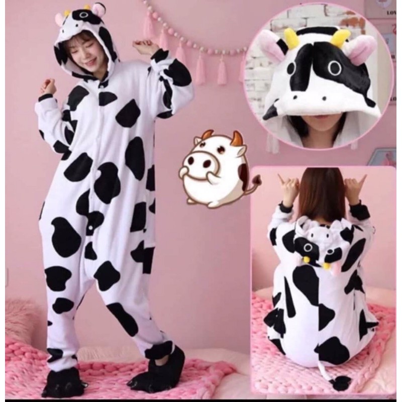 bộ ngủ đông liền bò sữa chất nỉ kèm ảnh thật
