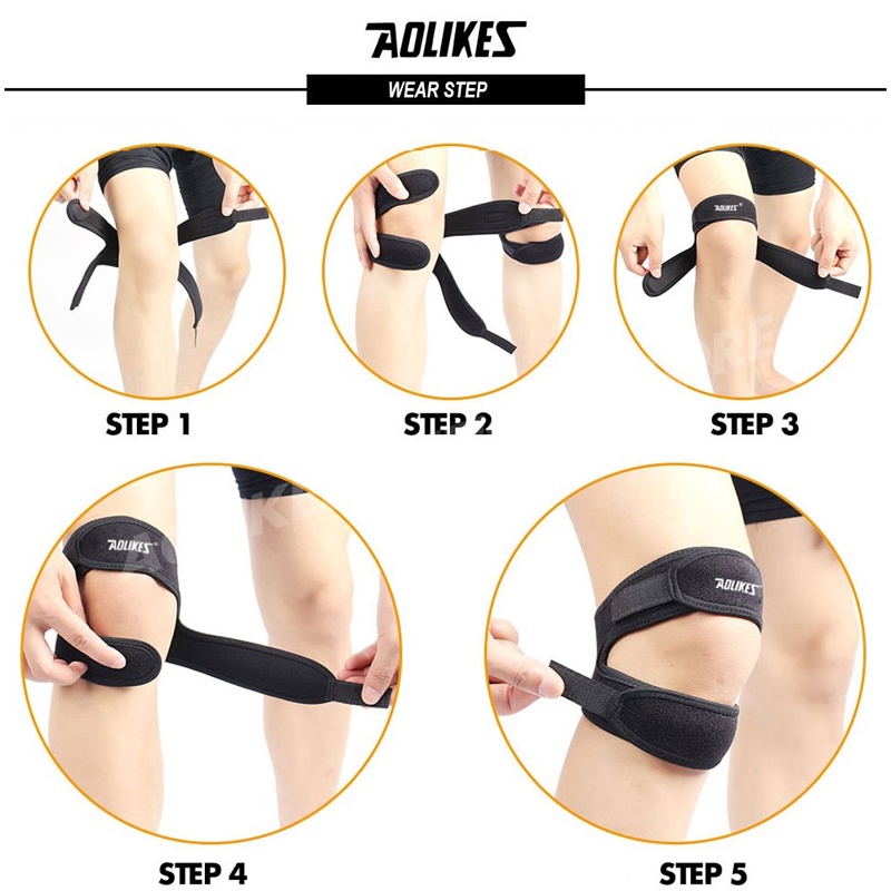 Aolikes Đệm Bảo Vệ Đầu Gối Thấm Hút Tốt Hỗ Trợ Tập Thể Thao Tiện Dụng