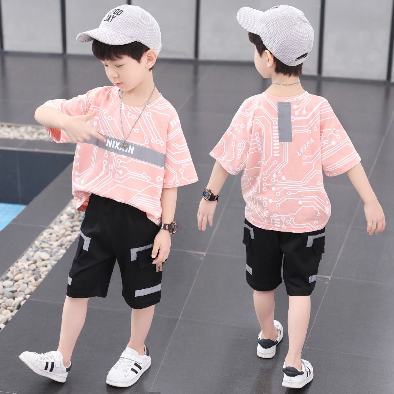 Quần áo trẻ em bé trai phù hợp với mùa hè 2021 kiểu tây mới của xu hướng ngắn tay đẹp hai mảnh [đăng ngày 8 thán