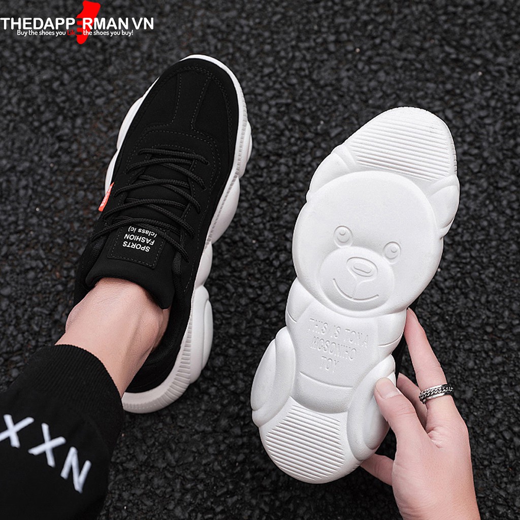 Giày thể thao sneaker nam THEDAPPERMAN XXD001 chất liệu da, đế cao su nhiệt dẻo, êm chân, chống trơn trượt, màu đen