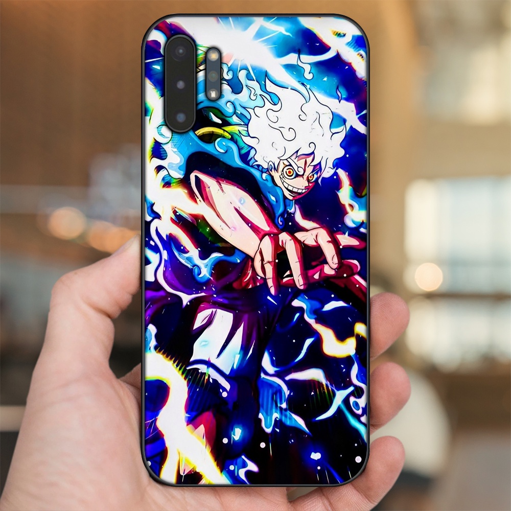 Ốp lưng Samsung Note 10 Plus viền đen in hình Luffy One Piece