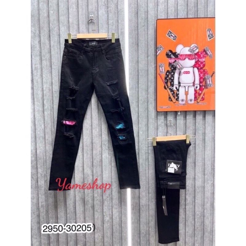 Quần jeans nam AMR vá màu cực chất