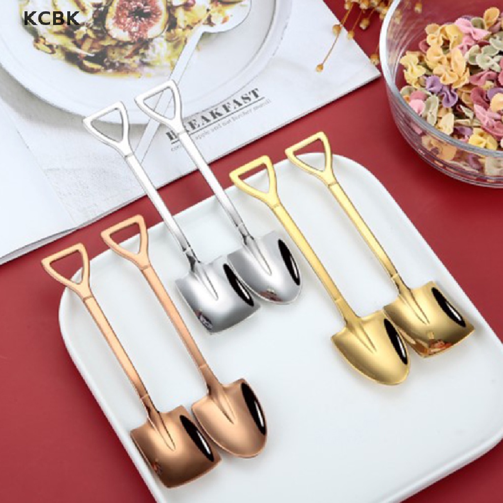 KC Stainless Steel Shovel Spoon for Coffee Dessert Fruit Ice Cream Watermelon Spoon BK