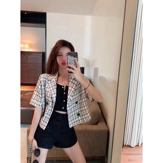 Áo Khoác Vest Ngắn Sang Trọng cá Tính Phong Cách Hàn quốc