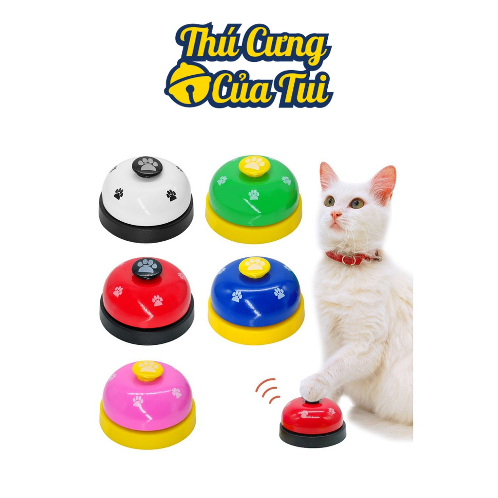 Chuông Bấm Đế Nhựa Để Bàn Gọi Phục Vụ Huấn Luyện Chó Mèo - Thú Cưng Của Tui
