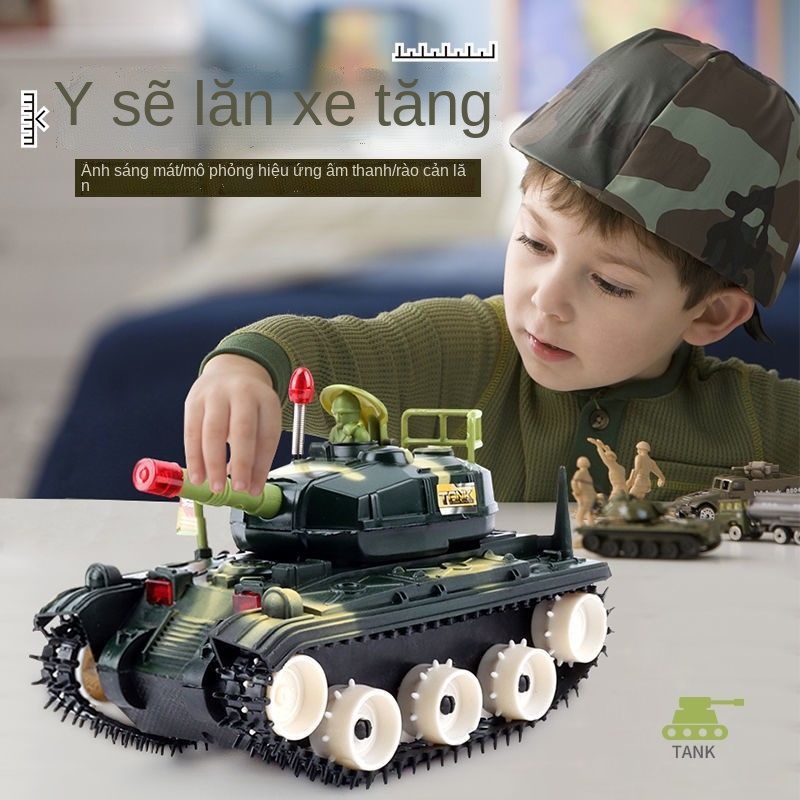 ☂Xe tăng điện trẻ em điều khiển từ xa bánh xích xe tải đóng thế mô hình áo giáp đồ chơi giáo dục cho bé 3 tuổi