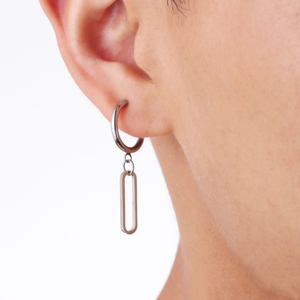 Khuyên Tai Dạng Kẹp Hình Ovan Không Xỏ Khuyên Thời Trang Phong Cách Punk