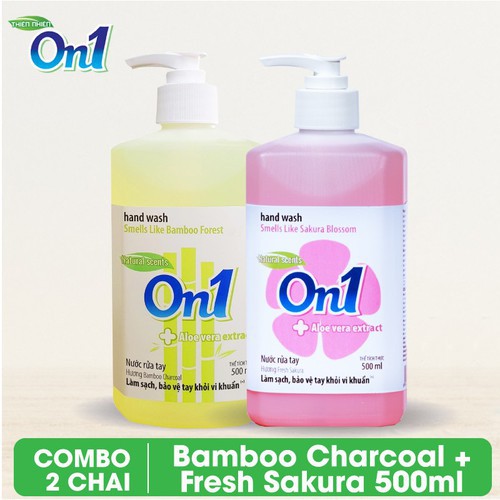 Combo 2 Chai nước rửa tay xà phòng sạch khuẩn On1 500ml/ Chai - 2C - RT501 + RT504