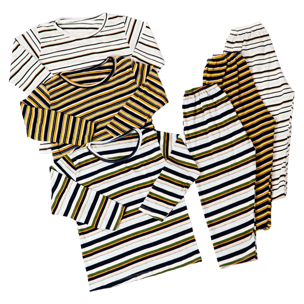 Combo 3 đồ bộ trẻ em MIMYKID sọc ngang tay dài quần dài chất liệu vải cotton dày mịn set thời trang cho bé từ 4-16kg