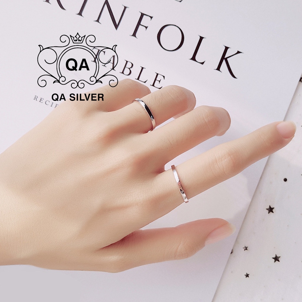 Nhẫn bạc 925 trơn bản rộng nam nữ dày to tối giản 1.5mm S925 MINIMAL Silver Ring QA SILVER RI191101