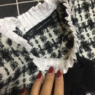 Áo kẻ nơ zara xuất