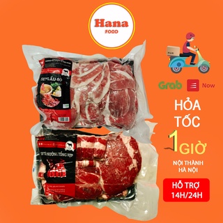 Set lẩu nướng bò khay 1kg gồm ba chỉ bò - gầu bò - lõi bò - bắp bò