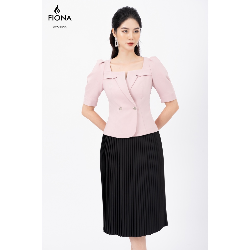 Áo dáng chiết eo cổ vuông cách điệu tay lỡ FIONA F551291
