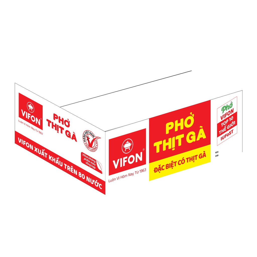 [UY TÍN] Thùng 12 Tô Phở Thịt Gà Có Thịt Thật VIFON 120g/Tô [CHÍNH HÃNG]