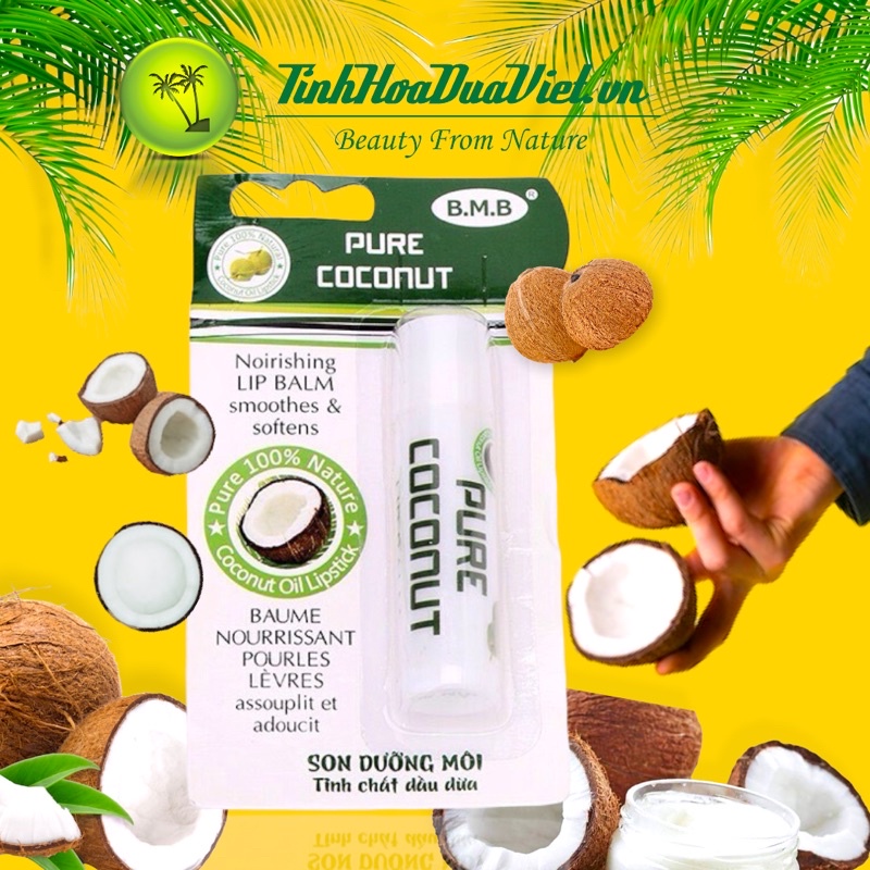 VỈ SON DƯỠNG MÔI TINH CHẤT DẦU DỪA BMB