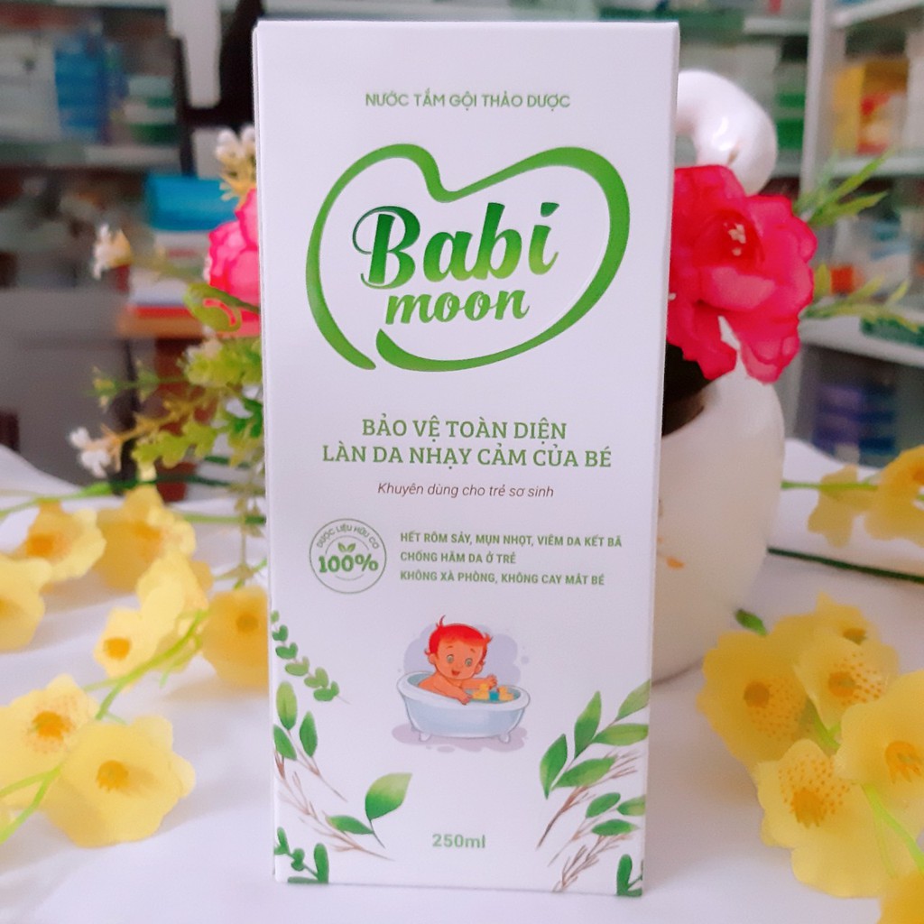 Nước Tắm Gội Thảo Dược Babi Moon 💞 Giảm 5K Đơn Hàng Sau [Babi Moon] Sữa Tắm Babi Moon Đánh Bay Rôm Sảy Cho Bé