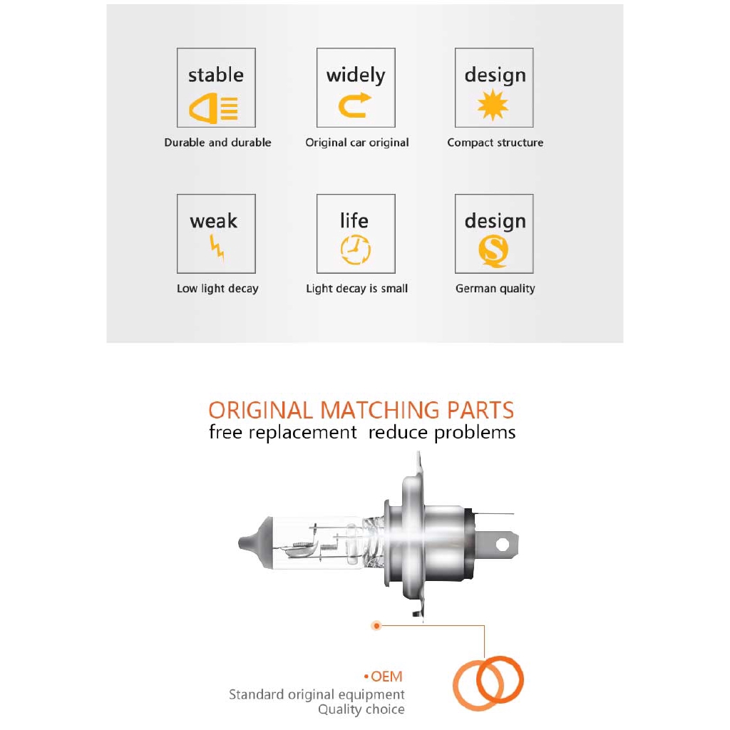 OSRAM Original 12V 24V Xe Tải Xe Tải Động Cơ Xe Tải Bóng đèn Halogen H1 H3 H4 H7 H8 H9 H11 3200K Hiệu Quả Về Chi Phí(1 bóng đèn)