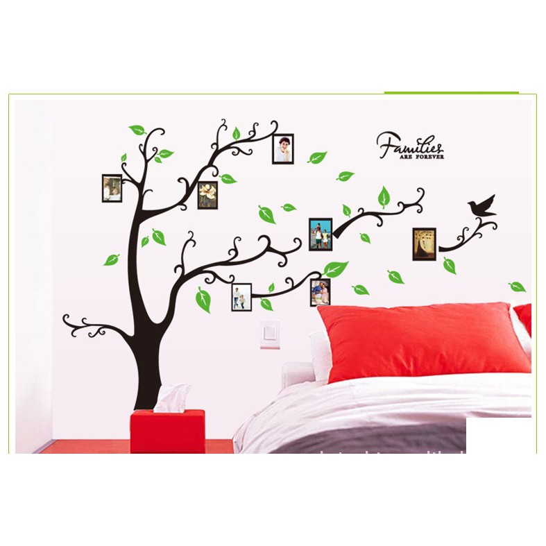 Decal dán tường ⚡ FREESHIP ⚡ Cây treo ảnh 4 size nhỏ - decal đẹp trang trí phòng khách - PVC vinyl cao cấp