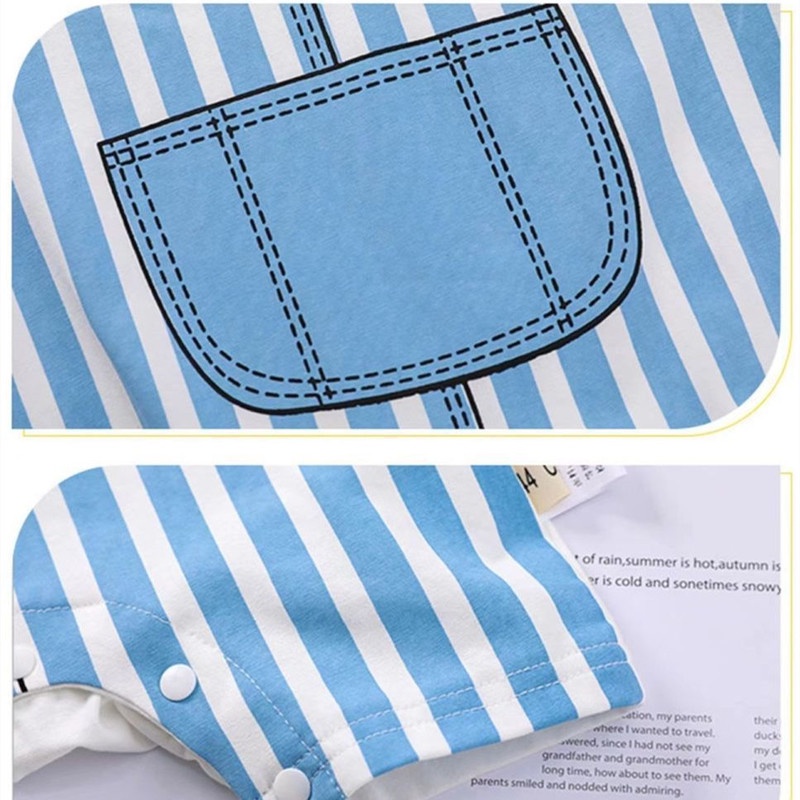 Bộ Áo Liền Quần Tay Ngắn Thời Trang Mùa Hè Phong Cách Hàn Quốc Cho Trẻ Sơ Sinh