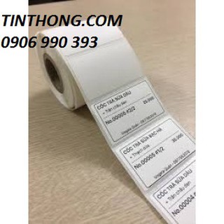 Tem nhiệt, tem dán ly cho trà sữa 50 x 30