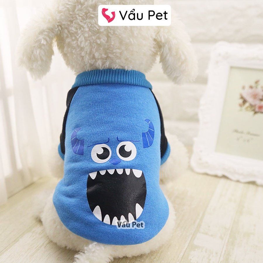 Áo cho chó mèo Nỉ hình ngộ nghĩnh mùa đông - Quần áo cho chó poodle, con, lớn, mèo, thú cưng Vẩu Pet Shop