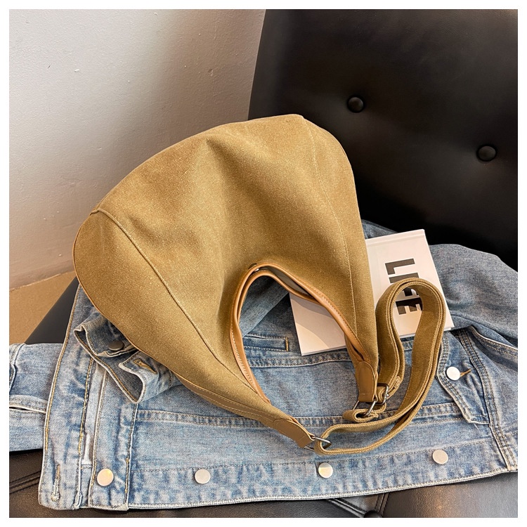 Túi Xách Vải canvas Màu Trơn Sức Chứa Lớn Thời Trang Cho Nữ