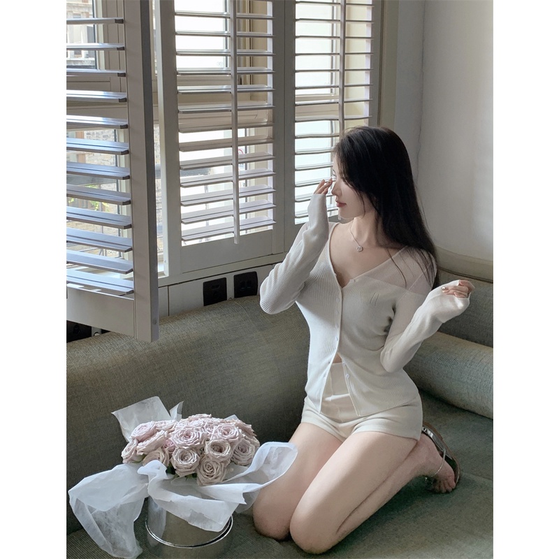 Áo Khoác cardigan Dệt Kim Mỏng Dáng Ôm Thời Trang Trẻ Trung Cho Nữ