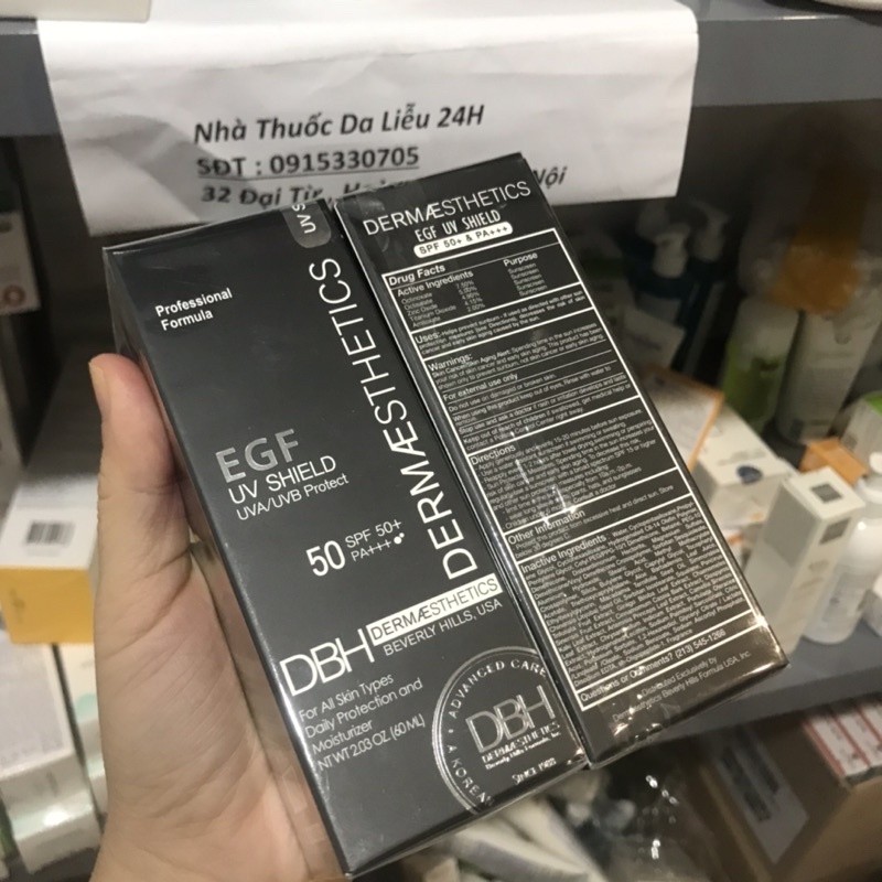 KEM CHỐNG NẮNG DBH spf50 DERMAESTHETICS CHÍNH HÃNG