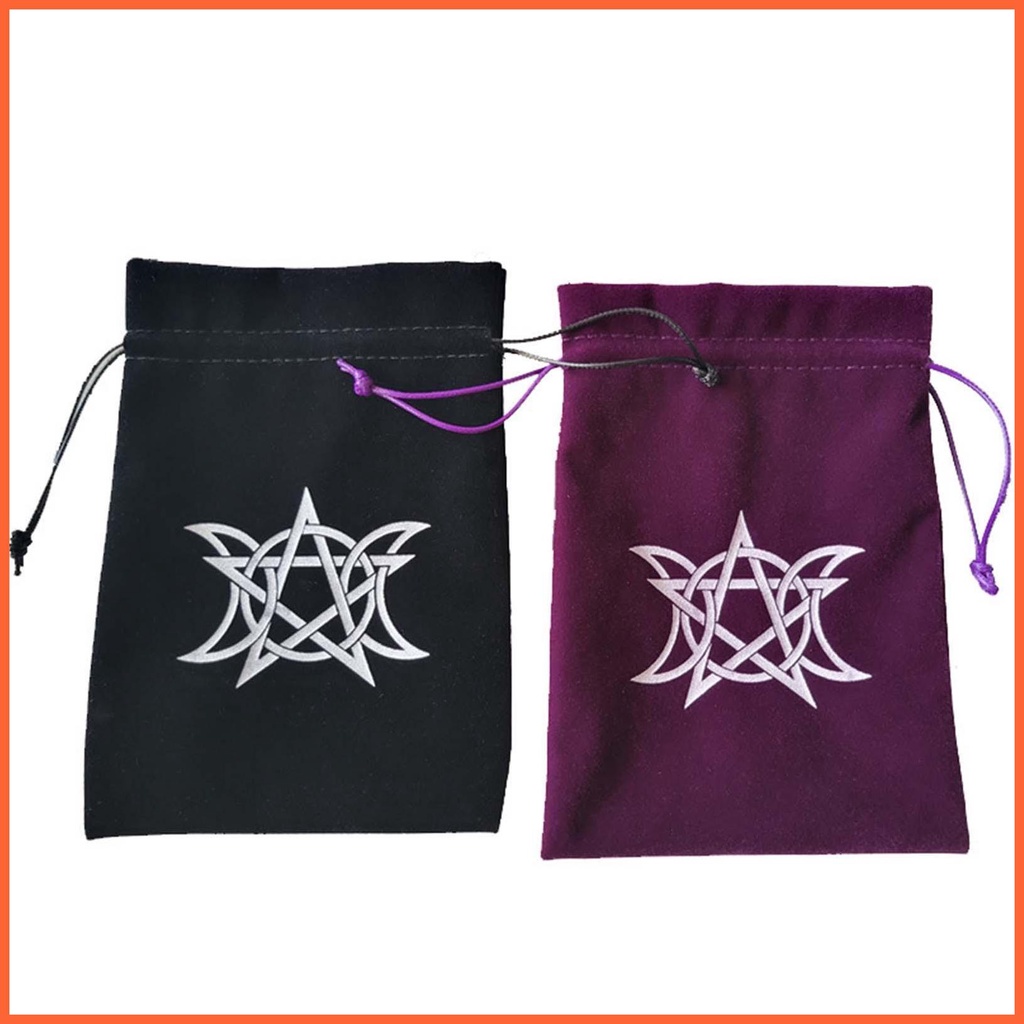 Túi Đựng Thẻ Bài Tarot Dây Rút Bằng Vải Flannel Thoải Mái Ngăn Ngừa Mất