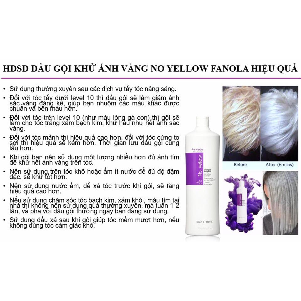 Dầu gội khử ánh vàng FANOLA No Yellow Shampoo 1000ml