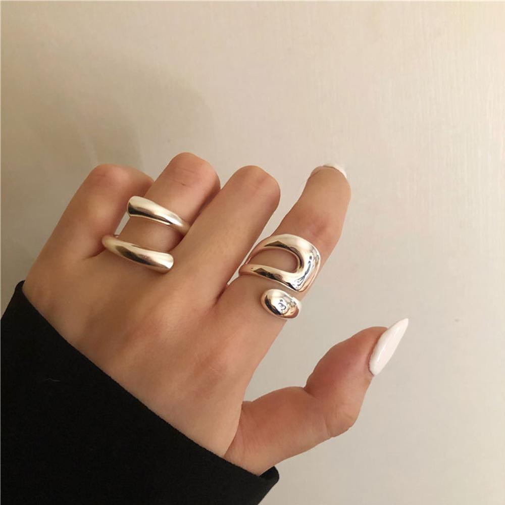 Nhẫn Hở Tạo Hình Đường Cong Kiểu Dáng Thời Trang Cho Nữ