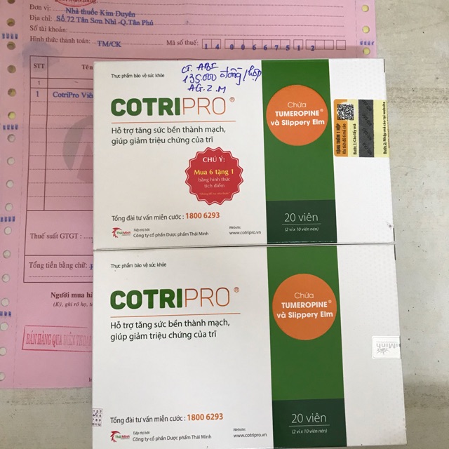 [Mã 66FMCGSALE hoàn 8% xu đơn 500K] COTRIPRO hộp 20 viên. Viên uống co búi trĩ | BigBuy360 - bigbuy360.vn