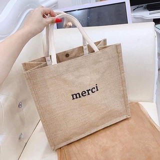 $HOTTTREND - 1 Đổi 1-Mẫu mới 2021$Túi Cói Đi BiểnTúi Cói Merci SIÊU HÓT HÍT Đi Biển, Đi Chơi, Đi Du Lịch, đi làm, đi học