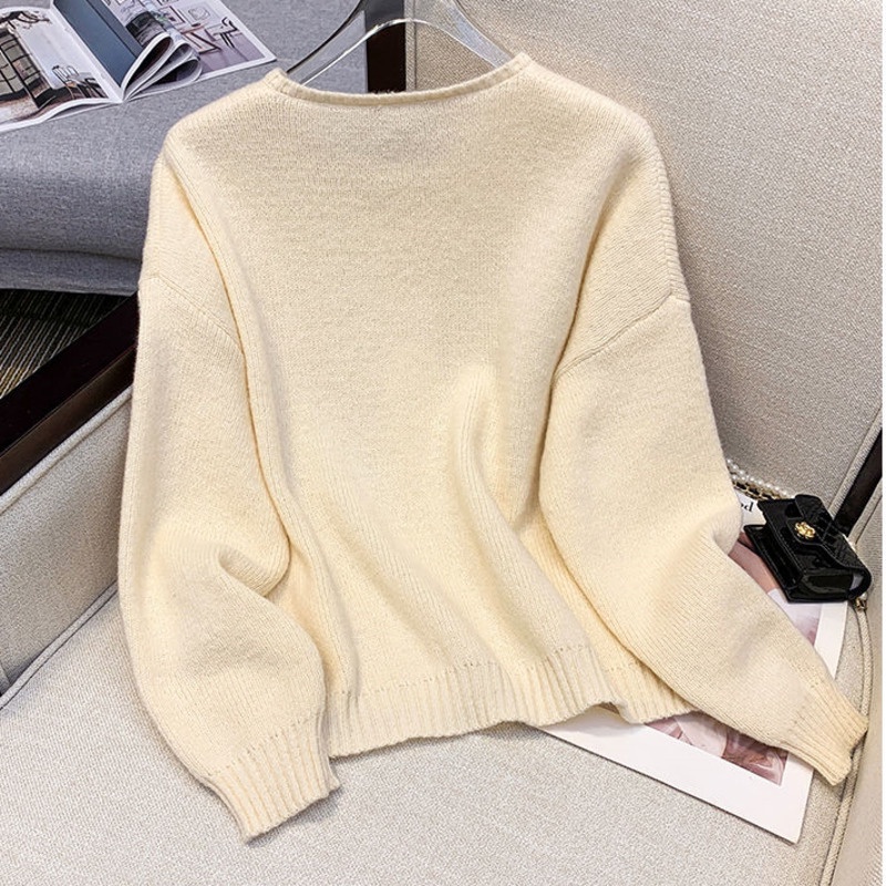 Áo Khoác Dệt Kim Tay Dài Màu Sắc Ngọt Ngào Phong Cách Hàn Quốc Cho Nữ