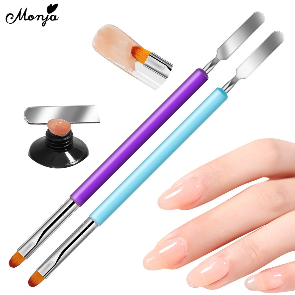 MONJA [Hàng mới về] Cọ thiết kế hai đầu đa năng dùng để nối móng tay tiện dụng