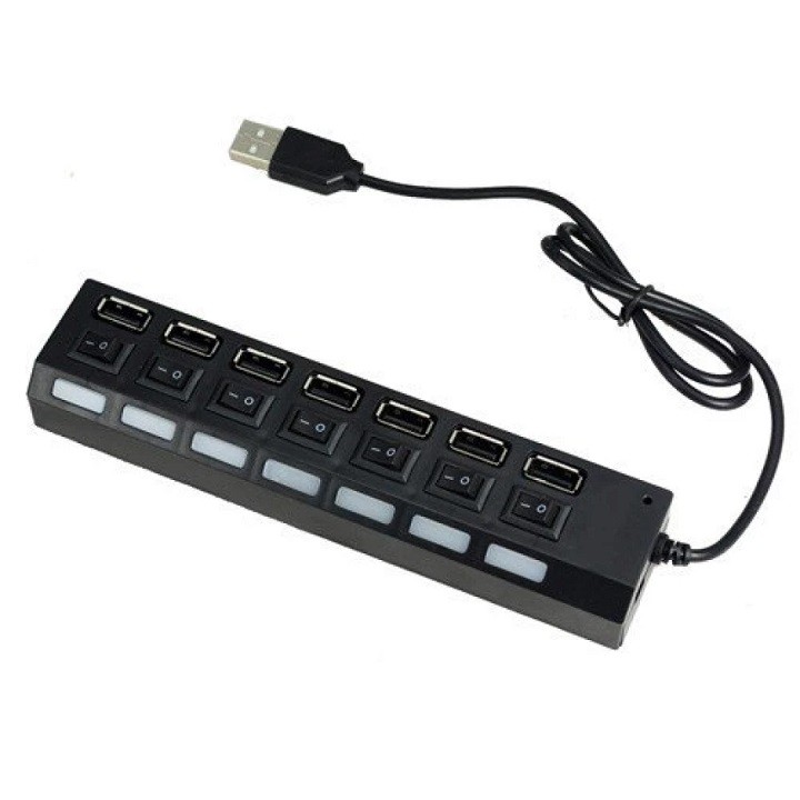 Hub USB 7 cổng có công tắc - Chia cổng usb