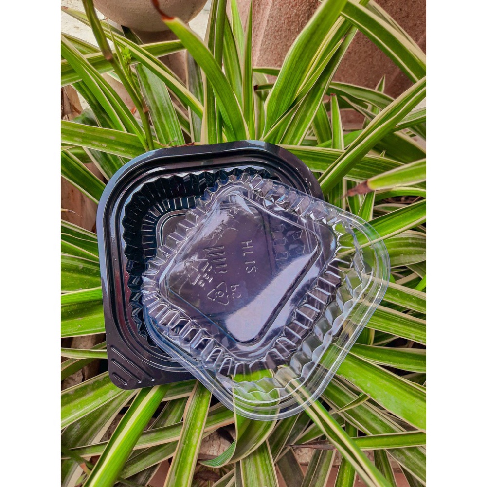 hộp đựng bánh kem [FREESHIP] combo 100 hộp vuông bánh kem nhựa pet đế đen