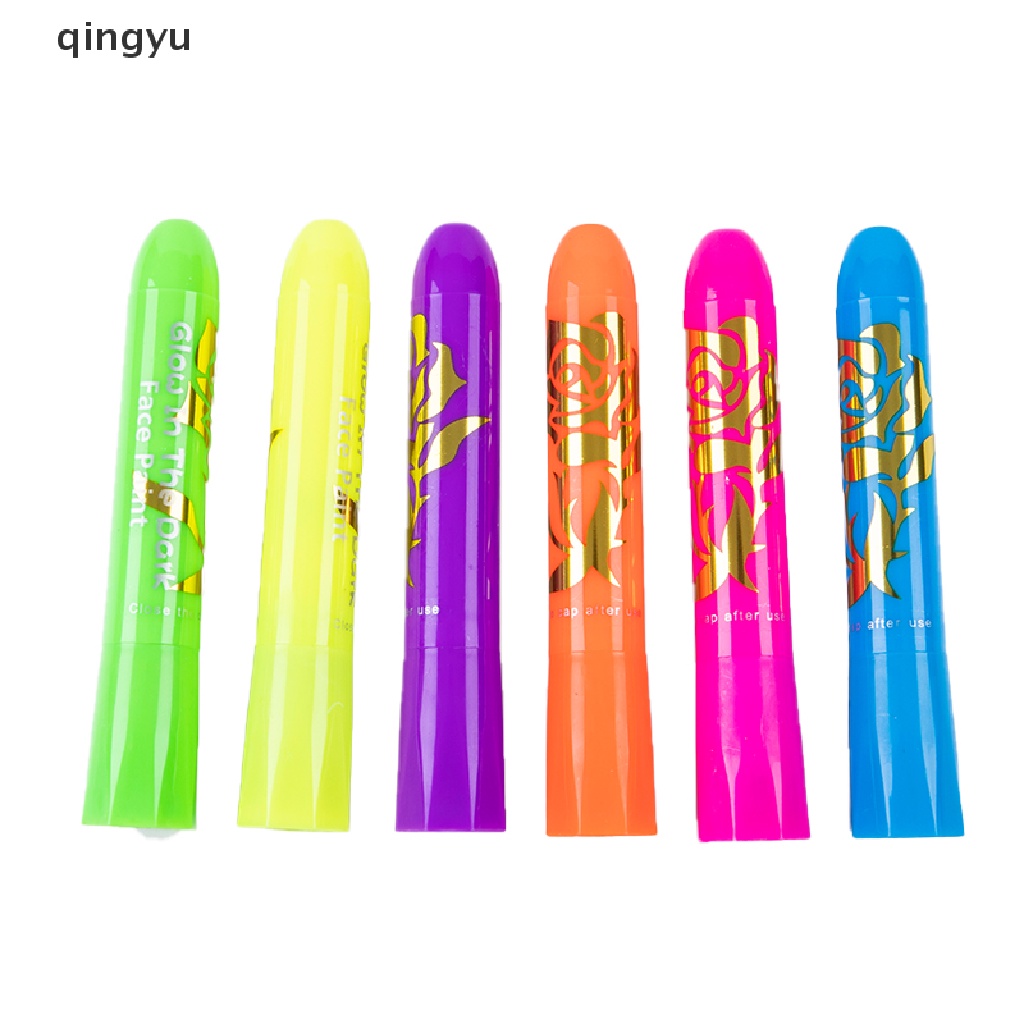 Bộ 6 Bút Sáp Màu Neon Vẽ Mặt Và Cơ Thể Hóa Trang Halloween