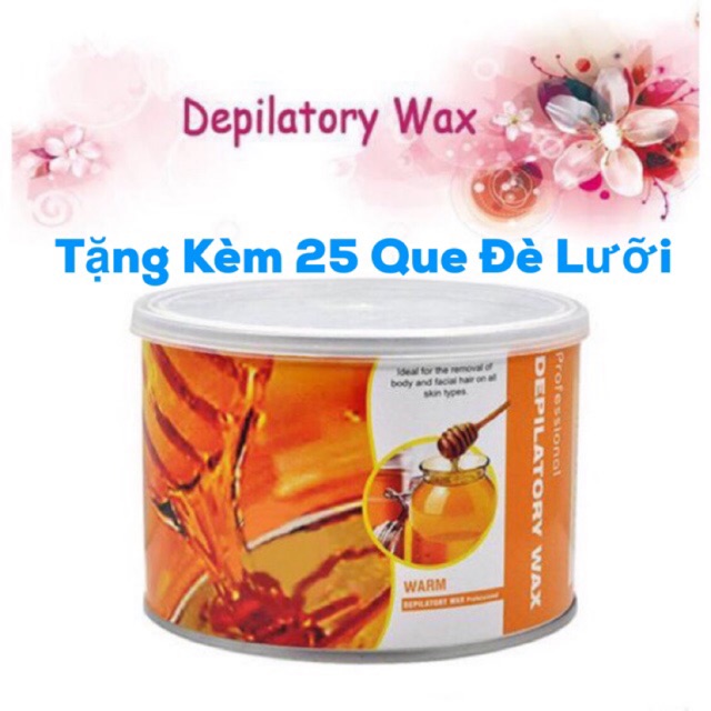 Sáp Wax Lông Nóng Mật Ong Tặng kèm 25 que đè lưỡi