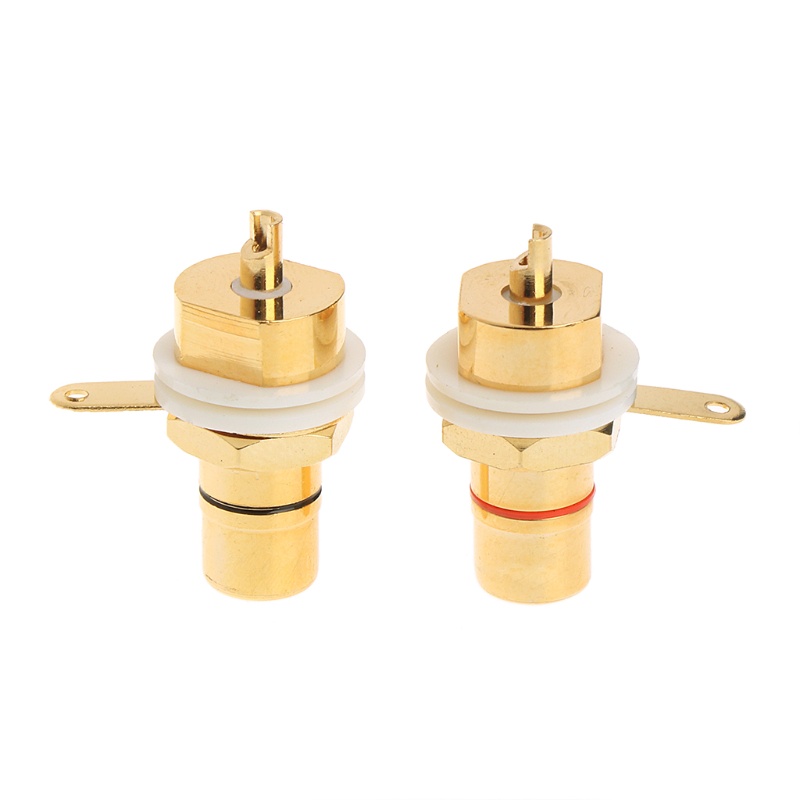 Bộ 2 Đầu Nối RCA Female Bằng Đồng Mạ Vàng CMC
