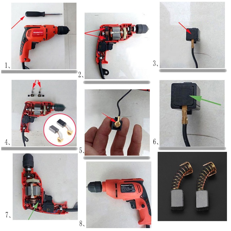 Set 2 chổi than dành cho máy khoan điện DEWALT BOSCH MAKITA