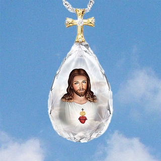 Vòng cổ Mặt Chúa Jesus Đính Đá Pha Lê Thời Trang Mới Cho Cặp Đôi